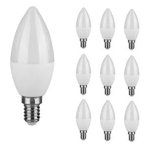 V-TAC Set van 10 E14 LED lamp - 3.7 Watt - 6500K - Vervangt 25 Watt - Kaars