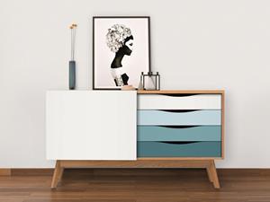 Woodman Dressoir Hilla Breedte 130 cm, in trendy Scandinavische look, onderstel van eiken