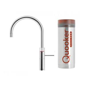 Quooker NL Fusion Round keukenkraan koud, en kokend water met PRO3 reservoir chroom 3FRCHR