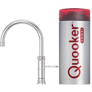Quooker NL Classic Fusion round kokendwaterkraan opbouw uitloop draaibaar met Combi reservoir Chroom 22CFRCHR