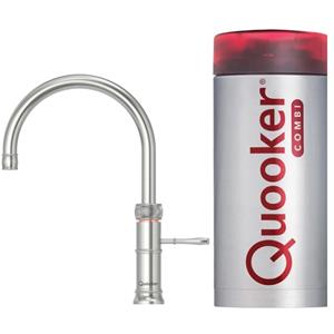 Quooker NL Classic Fusion round kokendwaterkraan opbouw uitloop draaibaar met Combi+ reservoir RVS 22+CFRRVS