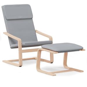 vidaXL Sessel »Relaxsessel mit Hocker Hellgrau Stoff« (1-St)