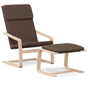 vidaXL Sessel »Relaxsessel mit Hocker Dunkelbraun Stoff« (1-St)