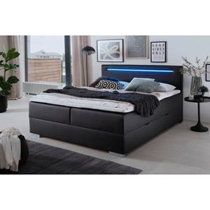 meise.möbel Boxspringbett "Las Vegas 2", inkl. LED Beleuchtung im Kopfteil, mit Bettkasten und Topper
