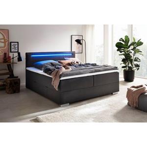 meise.möbel Boxspringbett "Las Vegas 2", inkl. LED Beleuchtung im Kopfteil, mit Bettkasten und Topper