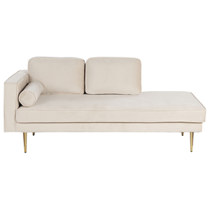 BELIANI Chaise longue hoek links beige MIRAMAS