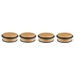 Decoris 4x Kleine metalen deurstoppers 10 x 4,5 cm bamboelook -