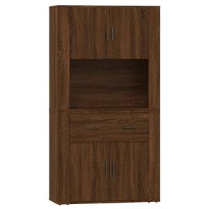 vidaXL Hoge kast bewerkt hout bruin eikenkleur