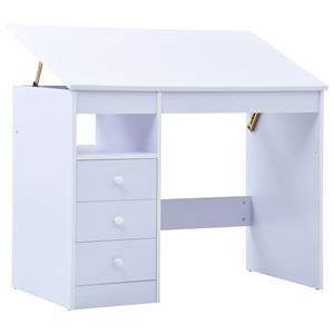 vidaxl Kindertekentafel/-bureau kantelbaar wit