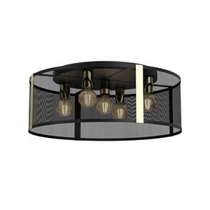 Euluna Plafondlamp Lavinia, gouden strook, 5-lamps