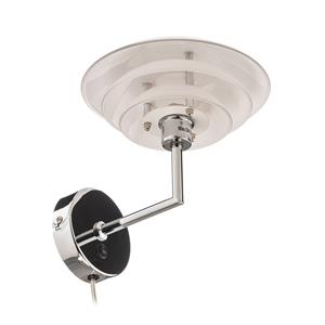 Dyberg Larsen DL20 wandlamp, glazen kap, chroom