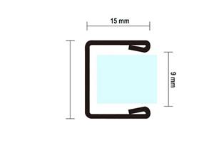 Glaszentrum Hagen Duschwanne » - 2440x15x9 mm U Edelstahl Wandprofil - Bodenprofil«