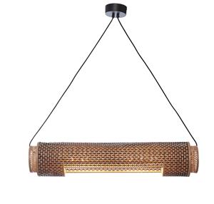 GOOD&MOJO Hanglamp Bhutan - Bamboe|Zwart - 85x15x15cm