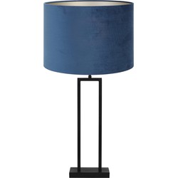 Light & Living Tafellamp Shiva|Velours - Zwart|Blauw - Ã35x84cm