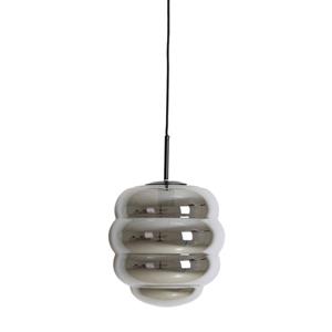 Light & Living Light&living Hanglamp Ã30x37 cm MISTY smoke glas+mat zwart