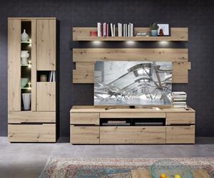 Innostyle Vitrine Memphis, (1 St.), Bicolour Eiche Artisan Absetzung graphit