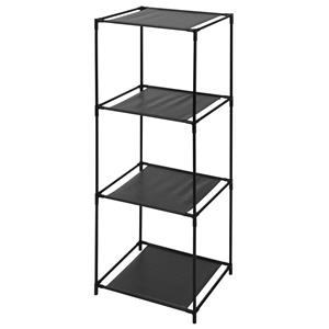 Storage Solutions Opbergrek 3-laags - 2x - metaal - kunststof - zwart - x cm - voor opbergmanden -