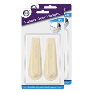 DID Set van 4x stuks deurstoppers/deurwiggen - wit - 12 cm - rubber -