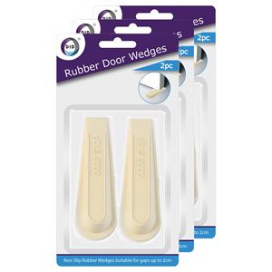 DID Set van 6x stuks deurstoppers/deurwiggen - wit - 12 cm - rubber -