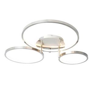 QAZQA Moderne Deckenleuchte Stahl inkl. LED und Dimmer - Rondas