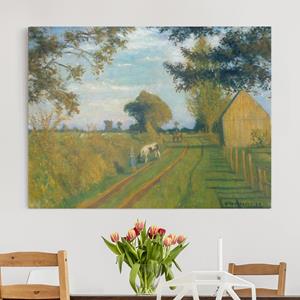 Klebefieber Leinwandbild Kunstdruck Otto Modersohn - Weg in der Abendsonne