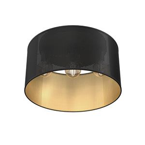 Euluna Plafondlamp Jovin 3-lamps, 1 kap zwart/goud