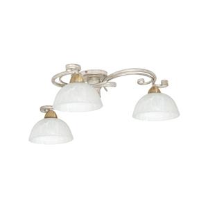 Euluna Plafondlamp Flora, drie glazen kap, wit/messing