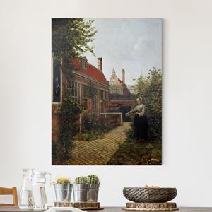 Klebefieber Leinwandbild Kunstdruck Pieter de Hooch - Frau mit Bohnenkorb