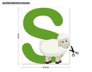 Klebefieber Wandtattoo Kinderzimmer Kinder ABC - Schaf