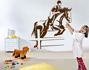 Klebefieber Wandtattoo Kinderzimmer Pferd No.CG141 Springreiter