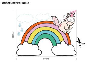 Klebefieber Wandtattoo Kinderzimmer NICI - Theodor rutscht von Regenbogen