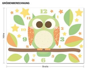 Klebefieber Wandtattoo Kinderzimmer Eulenuhr