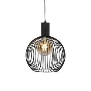 QAZQA Design runde Hängelampe schwarz 30 cm - Wire Dos