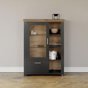 set one by Musterring Highboard York Type 13 en 14, met Glazendeur en lade, 3 kleurvarianten, B 105 cm