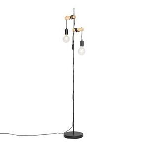 QAZQA Vloerlamp dami - Zwart - Landelijk - L 25.4cm