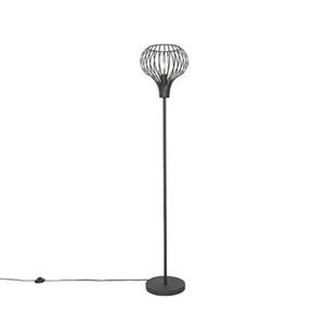 QAZQA Vloerlamp saffira - Zwart - Modern - D 300mm