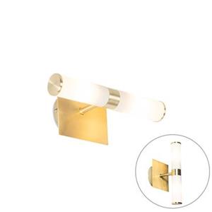 QAZQA Moderne Wandleuchte gold IP44 2-flammig - Bad