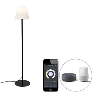 QAZQA Smart buiten vloerlamp zwart incl. Wifi A60 - Virginia