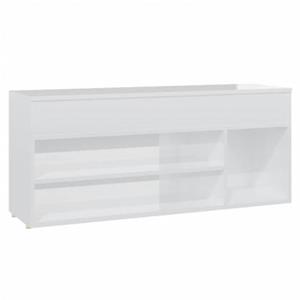 VIDAXL Schuhbank Hochglanz-weiß 105x30x45 Cm Spanplatte