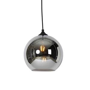 Qazqa Art Deco Hanglamp Zwart Met Smoke Glas - Wallace