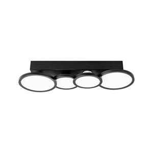 LightMe LED plafondlamp Disk-4 IP44 GU10 4-lamps zwart