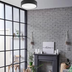 Euluna Plafondlamp Kimban van metaal, Ø 36 cm, zwart