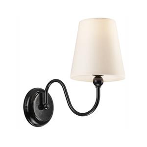 Euluna Wandlamp Mary met stoffen kap, zwart/wit