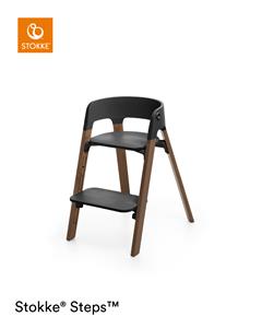 Stokke Steps™ Stoel - Beech Wood - Black Seat/Golden Brown Legs
