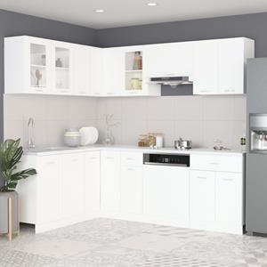 vidaXL 11-delige Keukenkastenset bewerkt hout wit