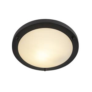 QAZQA LED Plafondlamp buiten yuma - Zwart - Modern - D 310mm