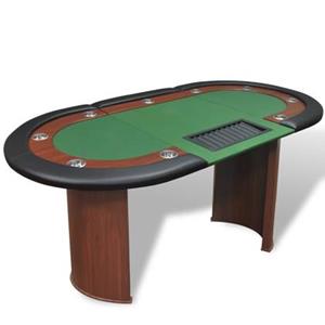 VidaXL Pokertafel voor 10 personen met dealervak en fichebak groen