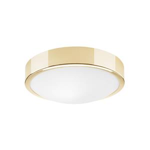 Euluna Plafondlamp Jaris, glas gewelfd, Ø 26 cm, goud