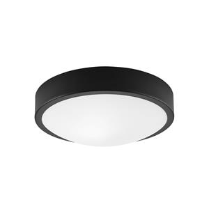 Euluna Plafondlamp Jaris, glas gewelfd, Ø 26 cm zwart
