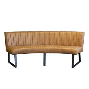 HomingXL Eetkamerbank Ovaal | Geschikt voor ovale tafel 200 cm | lederlook Missouri cognac 03